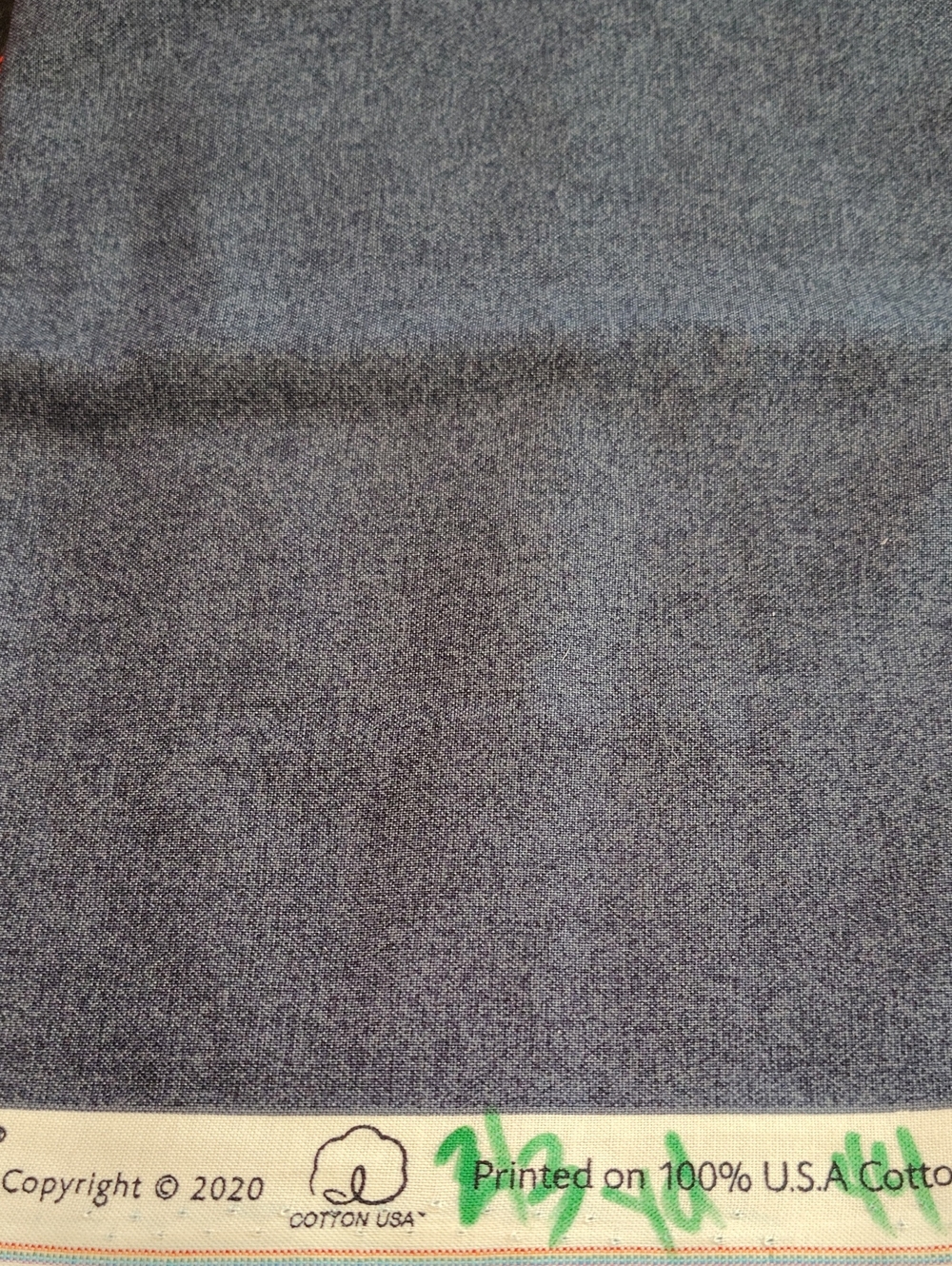 Faux Linen Tonals Cotton Fabric 2/3 Yard Grey Blue